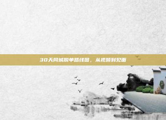30天同城脱单路线图，从视频到见面