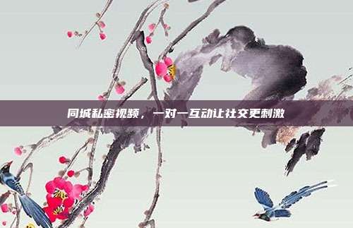 同城私密视频，一对一互动让社交更刺激