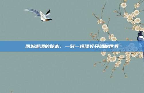 同城邂逅的秘密：一对一视频打开隐秘世界
